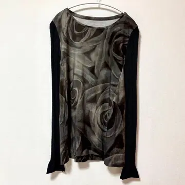 CIVIDINI 블랙 장미 무늬 긴팔 상의 사이즈 46