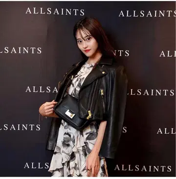 ALLSAINTS 블랙 가죽 라이더 자켓 UK6