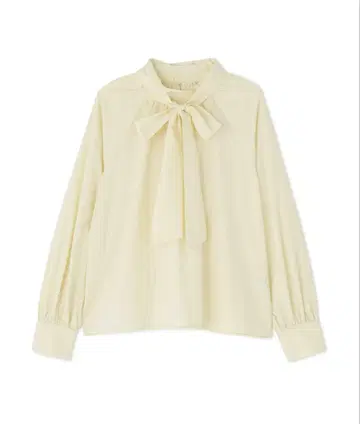 NATURAL BEAUTY BASIC 하이넥 리본 블라우스