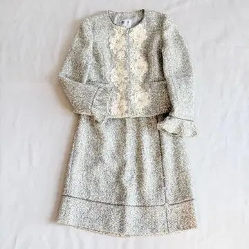 [ 오스틴 리드 ] 셋업 스커트 수트 트위드 비쥬 38