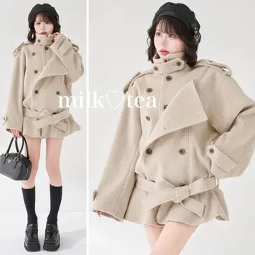 택 포함 새상품 다리치 드롭 숄더 자켓 코트 베이지 프리