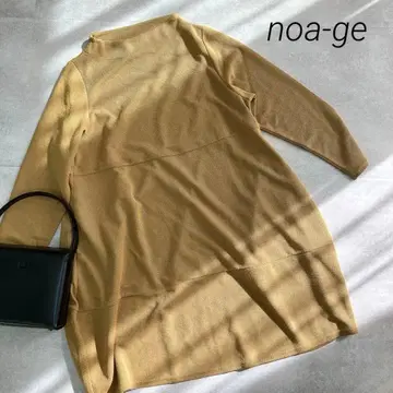 노아제 noa-ge 핏 하우스 하이넥 긴팔 원피스 머스타드