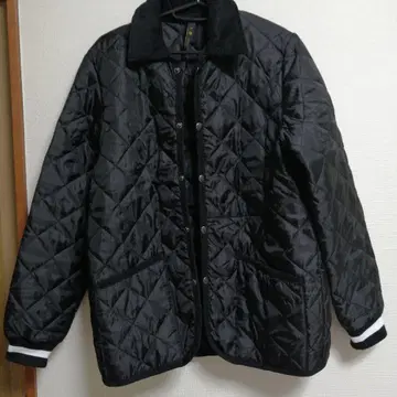 블랙 퀼팅 자켓 코듀로이 옷깃