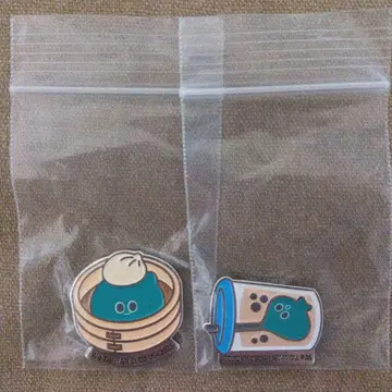 오사카 만박 대만 아위 핀 배지 2종 타피오카