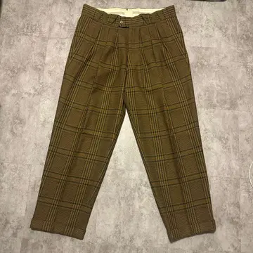 슬랙스 체크 무늬 플리츠