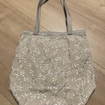 레스포 잎 자수 토트백