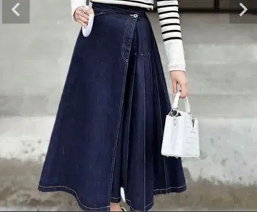 sheller 랩 플리츠 데님 스커트 [ M ]