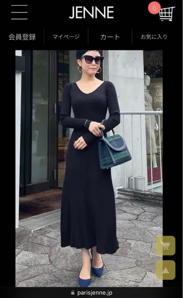 JENNE 제뉴 니트 원피스 네이비