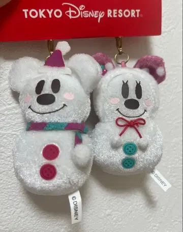 도쿄 디즈니 리조트 미키 미니 눈사람 마스코트 참