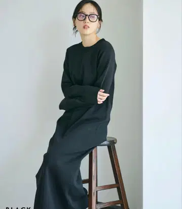 새상품급 베이스먼트 BASEMENT 크루넥 니트 맥시 원피스