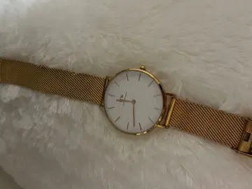 골드 메쉬 밴딩의 심플 시계