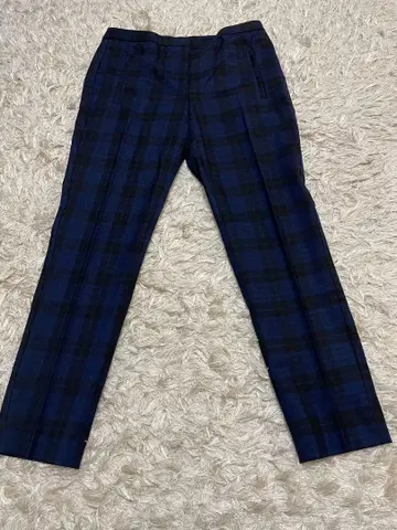 [ Theory ] 네이비 체크 무늬 캐주얼 팬츠