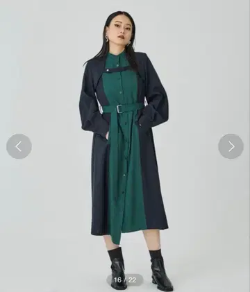 UNITED TOKYO 볼레로 콤비 셔츠 원피스 사이즈 0