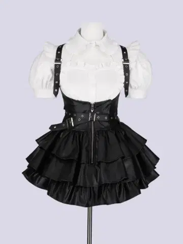 IMVAL / Frill Leather Dress [BLK]