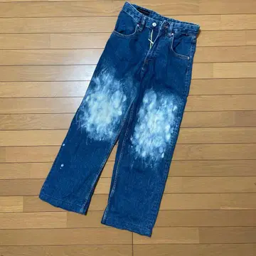 ZARA 와이드 레그 데님 팬츠 다크 블루