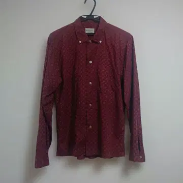 60s? Beavercrest 버튼 다운 패턴 셔츠 와인 빈티지