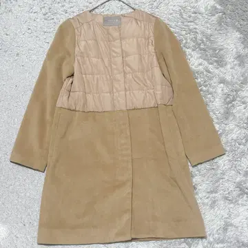 UNITED ARROWS 모사 x 퀼트 노카라 코트 롱 [38] 카멜