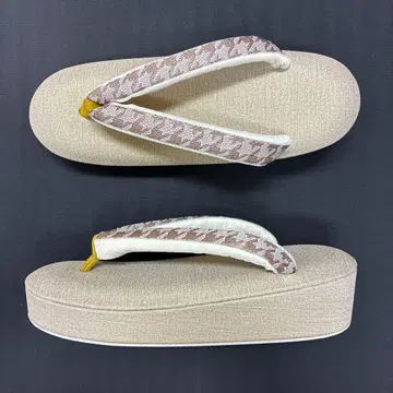 특가 고급 조리 저반발 (베이지) x 하운드투스 앞굽 겨자색