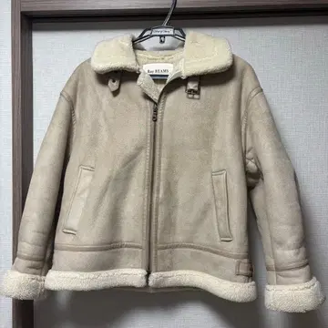 Ray BEAMS 페이크 무스탕 보머 블루종