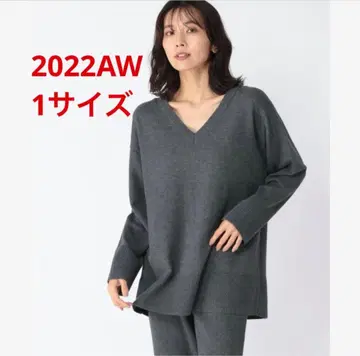 거의 새상품*BARNYARDSTORM V넥 니트 촉촉 고급 그레이