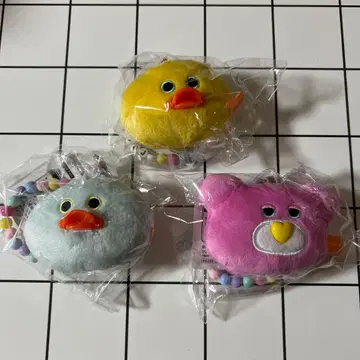 Mojojo 3종 세트 비즈 체인 달린 페이스 마스코트