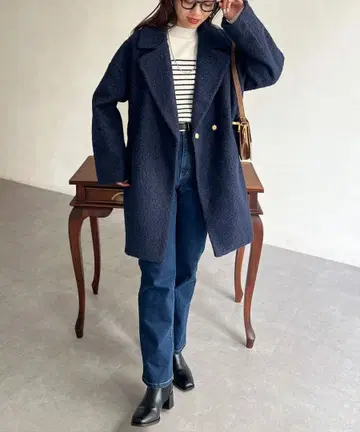 Chez toi 부클레 퍼 테일러 코트