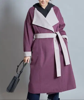 & NOSTALGIA 퍼플 가운 롱 코트 M