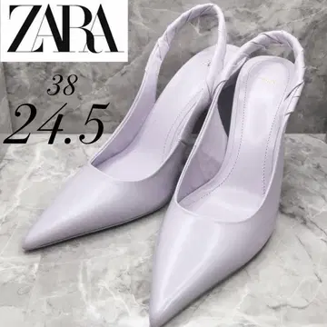 [컨디션 최상] 가죽 펌프스 zara 퍼플 자라 스틸레토 24.5