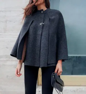 완판템 ZARA 다크 그레이 판초 케이프 코트