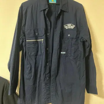 BULL WORKS 네이비 긴팔 셔츠 L VANS 로고