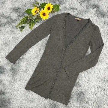 PROPORTION V넥 가디건 긴팔 롱 그레이 사이즈 3