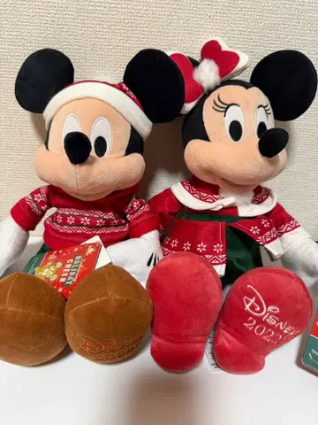해외 디즈니 크리스마스 홀리데이 미키 미니 봉제 인형 세트
