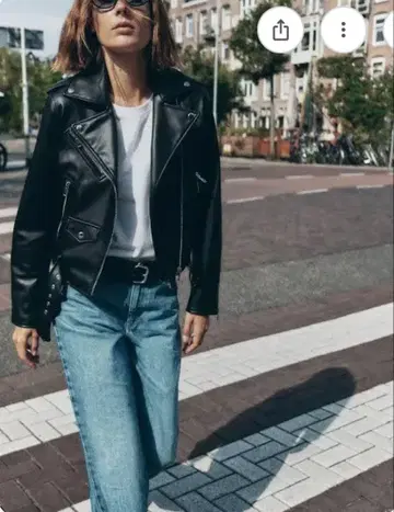 ZARA 블랙 레더풍 바이커 자켓