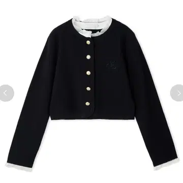 CELFORD 프릴 탈부착 가디건 블랙