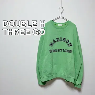 DOUBLE H THREE GO 그린 트레이닝복 로고 속기모