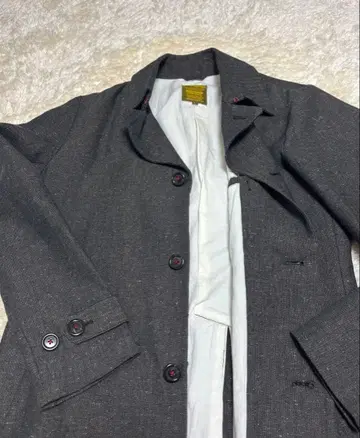 실크 혼방 트위드 초코 원단 코트 남성용 자켓 코트 슬림 L 고급