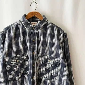 90s FIELD & STREAM 체크 플란넬 셔츠 L 파랑 빈티지