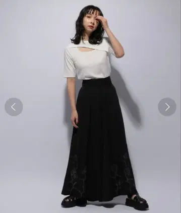 HARE 밑단 자수 와이드 팬츠 (HARE) 사이즈 free