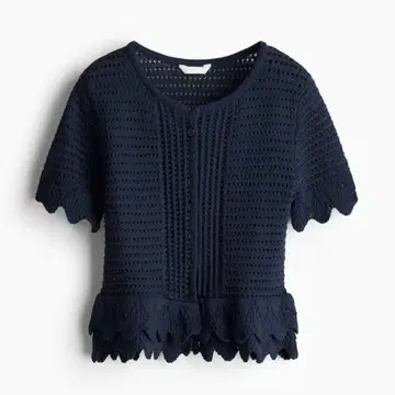 크로셰 라이크 가디건 H&M S 사이즈 네이비 블루