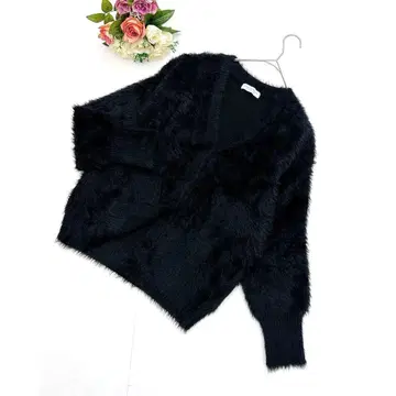 새상품급  유나이티드 애로우즈 ( F ) 샤기 니트 가디건 블랙