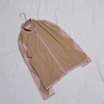 KN0305 [몬테카시미르] 가디건 [M] 아가일 지퍼 오픈