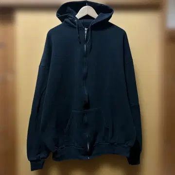 90s JERZEES zip-up blank hoodie 'Black'