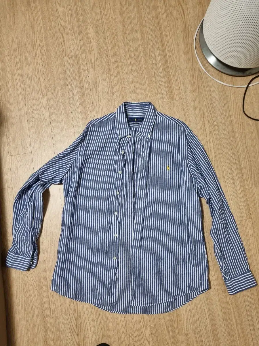 Polo Ralph Lauren blue stripe linen shirt size L