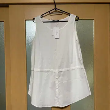 아쿠아 차고 셔츠 레이어드 탱크탑 화이트 LL 택 포함 미사용 새상품