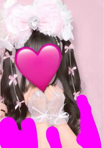 공주 갸루 볼륨 헤어 핑크 귀여운