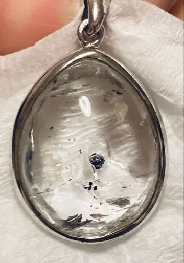 물방울 기포 블랙 유사 무지개 엘레스타일 쿼츠 눈물형 펜던트 탑