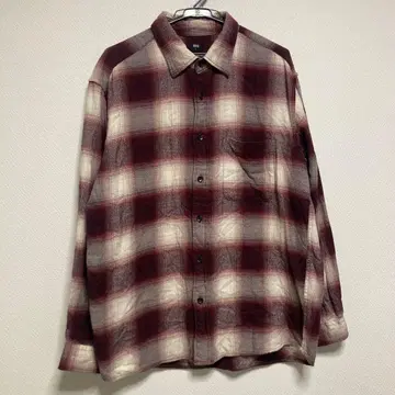 유니클로 옴브레 체크 코튼 플란넬 셔츠 섀도우 체크 L