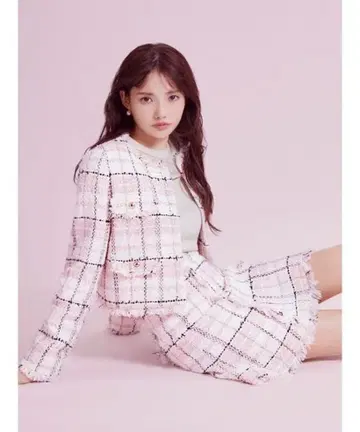 SNIDEL 핑크 트위드 플레어 스커트 0 사이즈