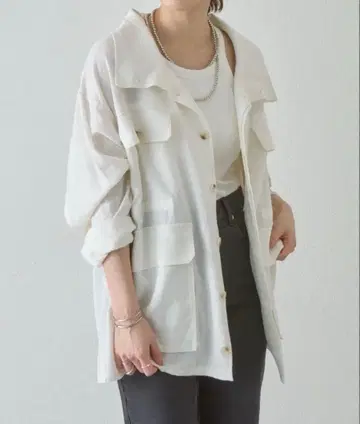 SHENERY 밀리터리 린넨 셔츠 자켓