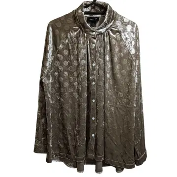 멜랑쥬 벨벳풍 도트 무늬 광택 긴팔 셔츠 M(M~L)